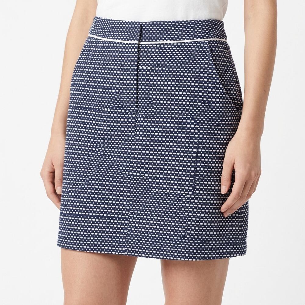 Sandro Studio Blue A-Line Mini Geometric Skirt Women Size 10
